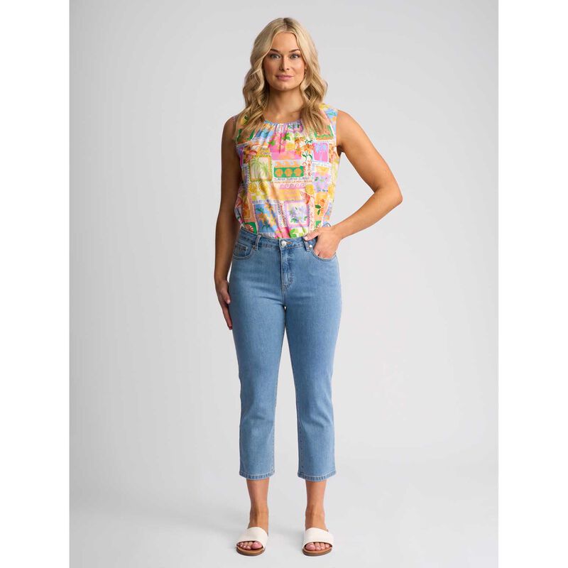 Vassalli Slim Leg 7/8 Length Jean image number 3